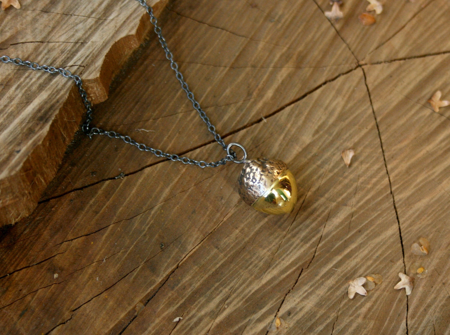 Brass Acorn Necklace by Curious Magpie Jewellery