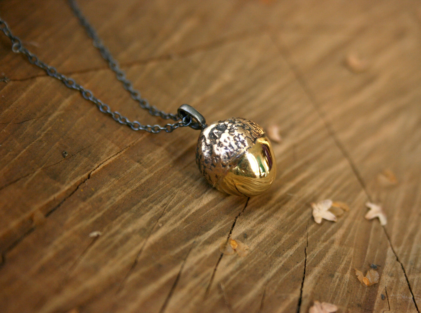 Brass Acorn Necklace by Curious Magpie Jewellery