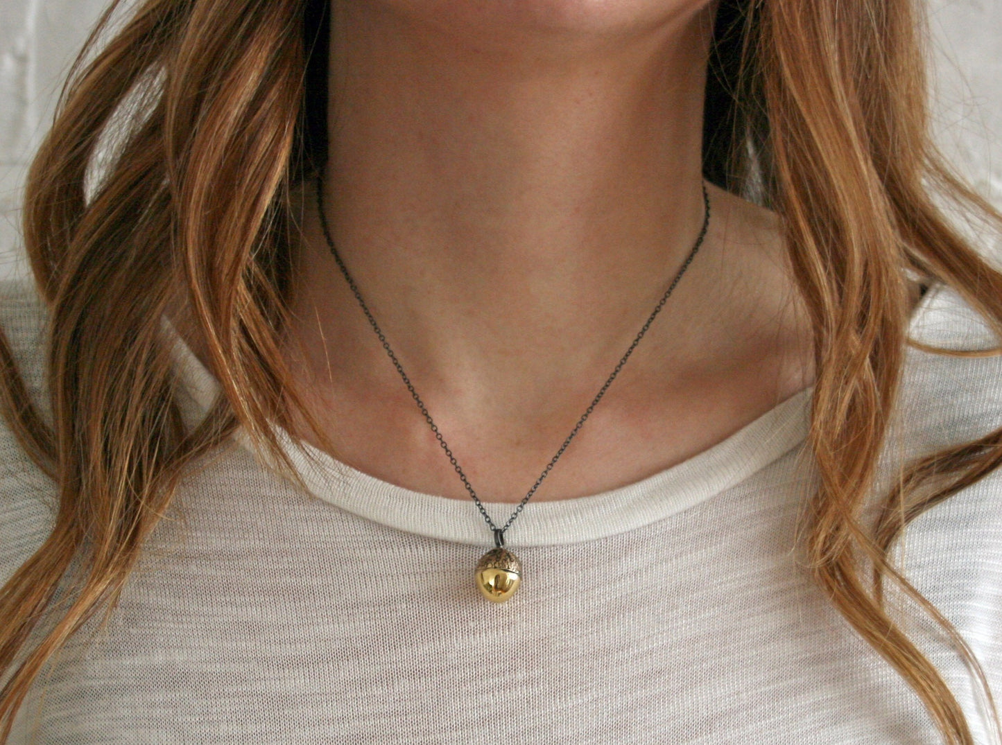 Brass Acorn Necklace by Curious Magpie Jewellery