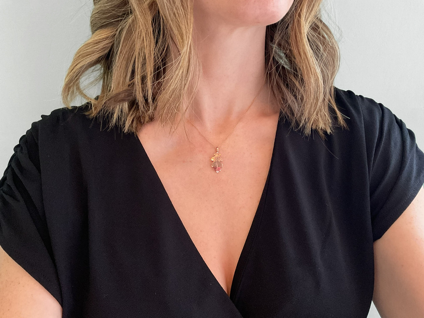 Rose Gold & Copper Oak Leaf Necklace by Curious Magpie Jewellery