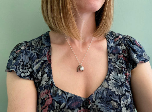 Silver Acorn & Oak Leaf Necklace by Curious Magpie Jewellery