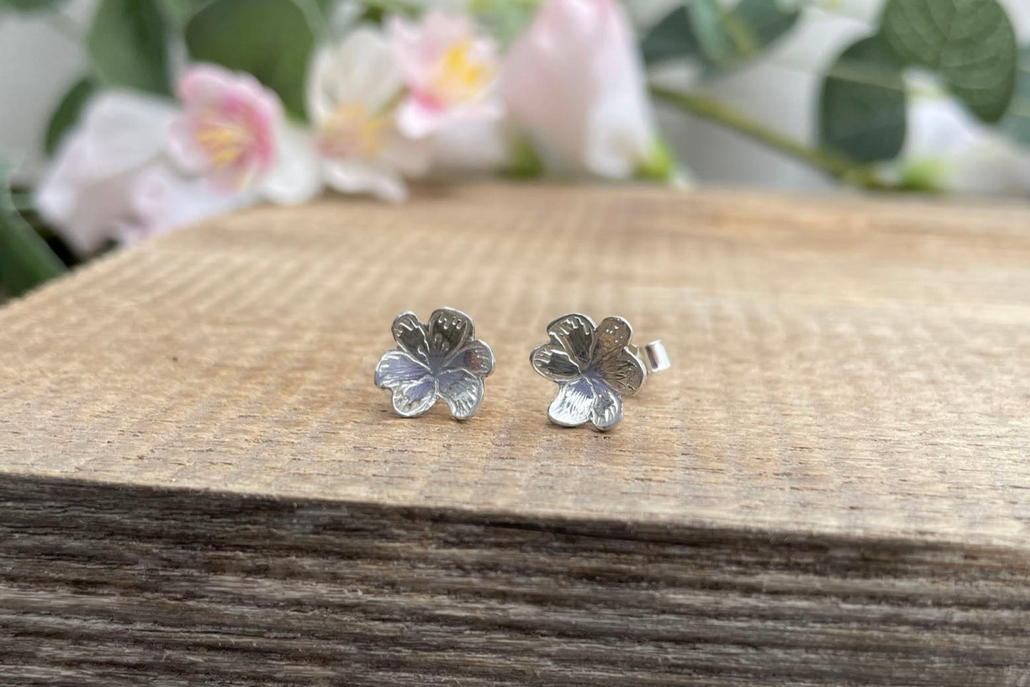 Silver Blossom Stud Earrings by Curious Magpie Jewellery