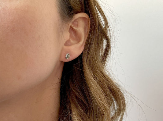 Silver Leaf Stud Earrings by Curious Magpie Jewellery