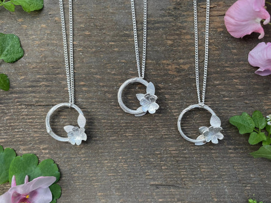 Silver Meadow Bloom Necklace by Curious Magpie Jewellery