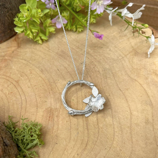 Silver Meadow Bloom Necklace by Curious Magpie Jewellery