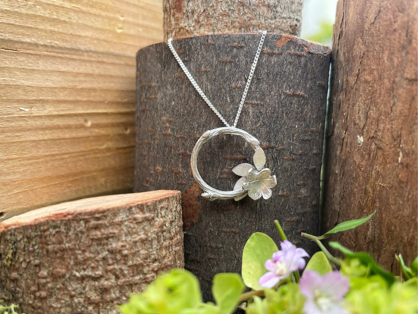 Silver Meadow Bloom Necklace by Curious Magpie Jewellery