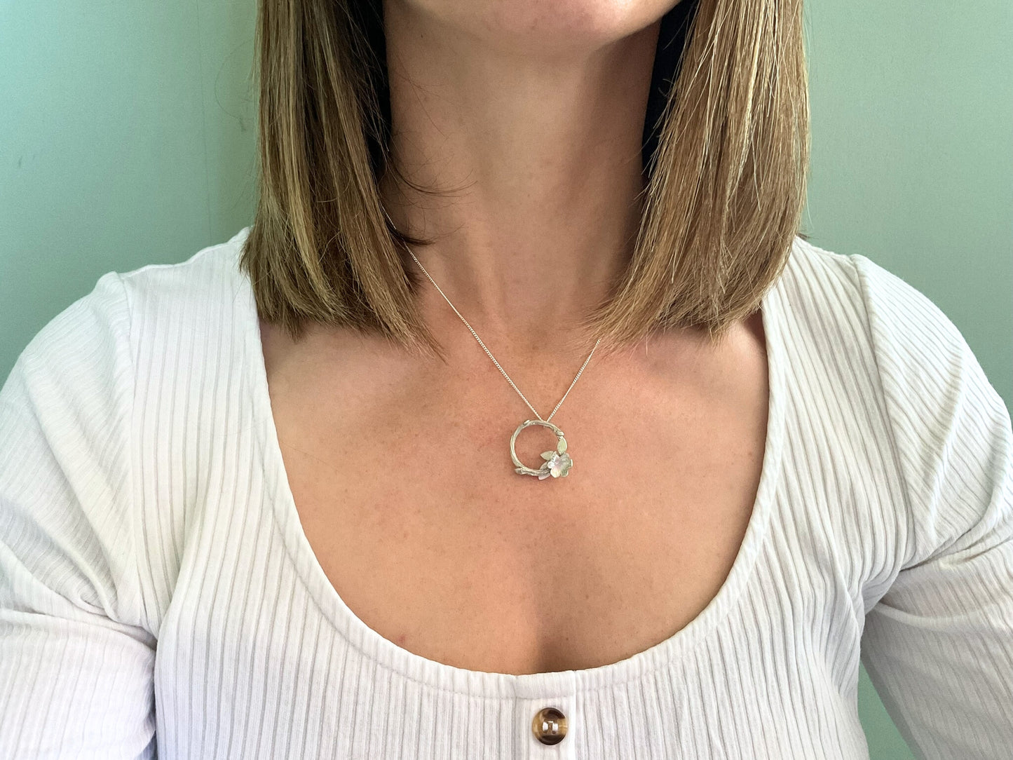 Silver Meadow Bloom Necklace by Curious Magpie Jewellery
