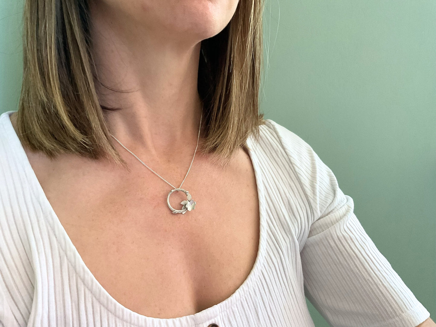Silver Meadow Bloom Necklace by Curious Magpie Jewellery