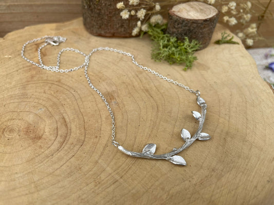 Silver Meadow Branch Necklace by Curious Magpie Jewellery