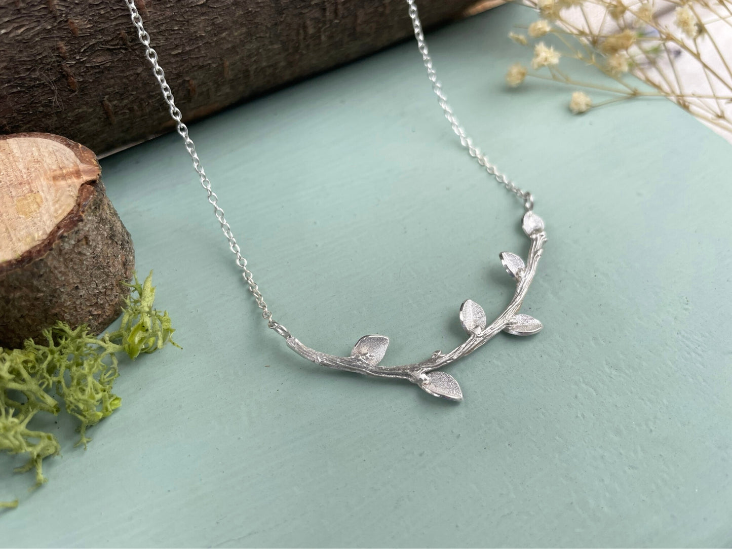 Silver Meadow Branch Necklace by Curious Magpie Jewellery