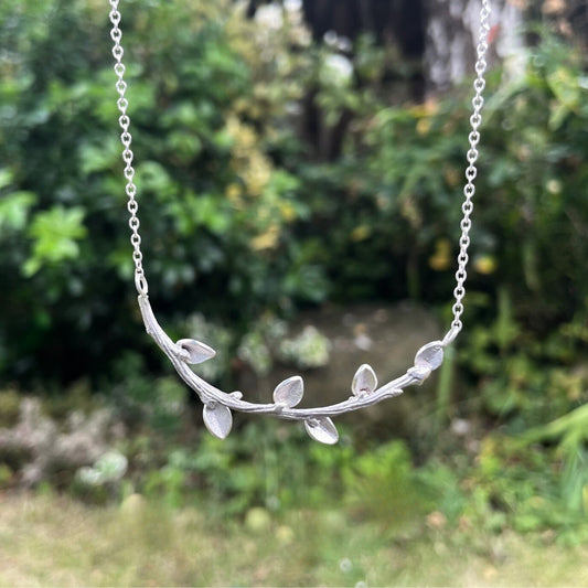 Silver Meadow Branch Necklace by Curious Magpie Jewellery