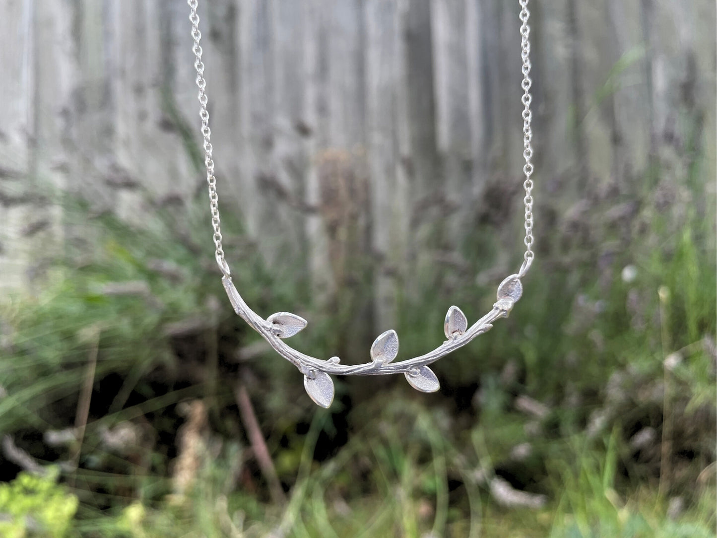 Silver Meadow Branch Necklace by Curious Magpie Jewellery