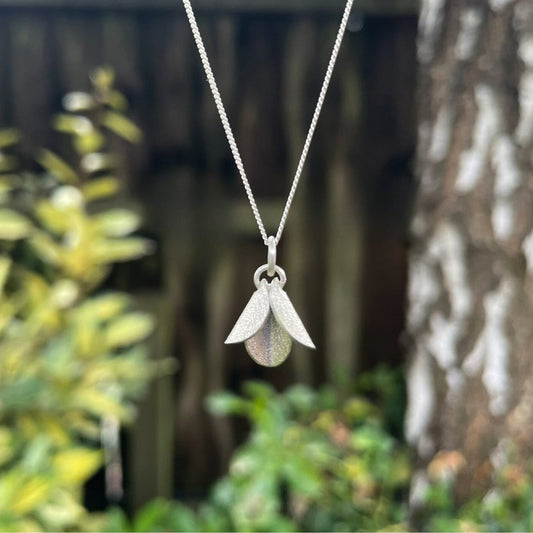 Silver Petal Necklace by Curious Magpie Jewellery