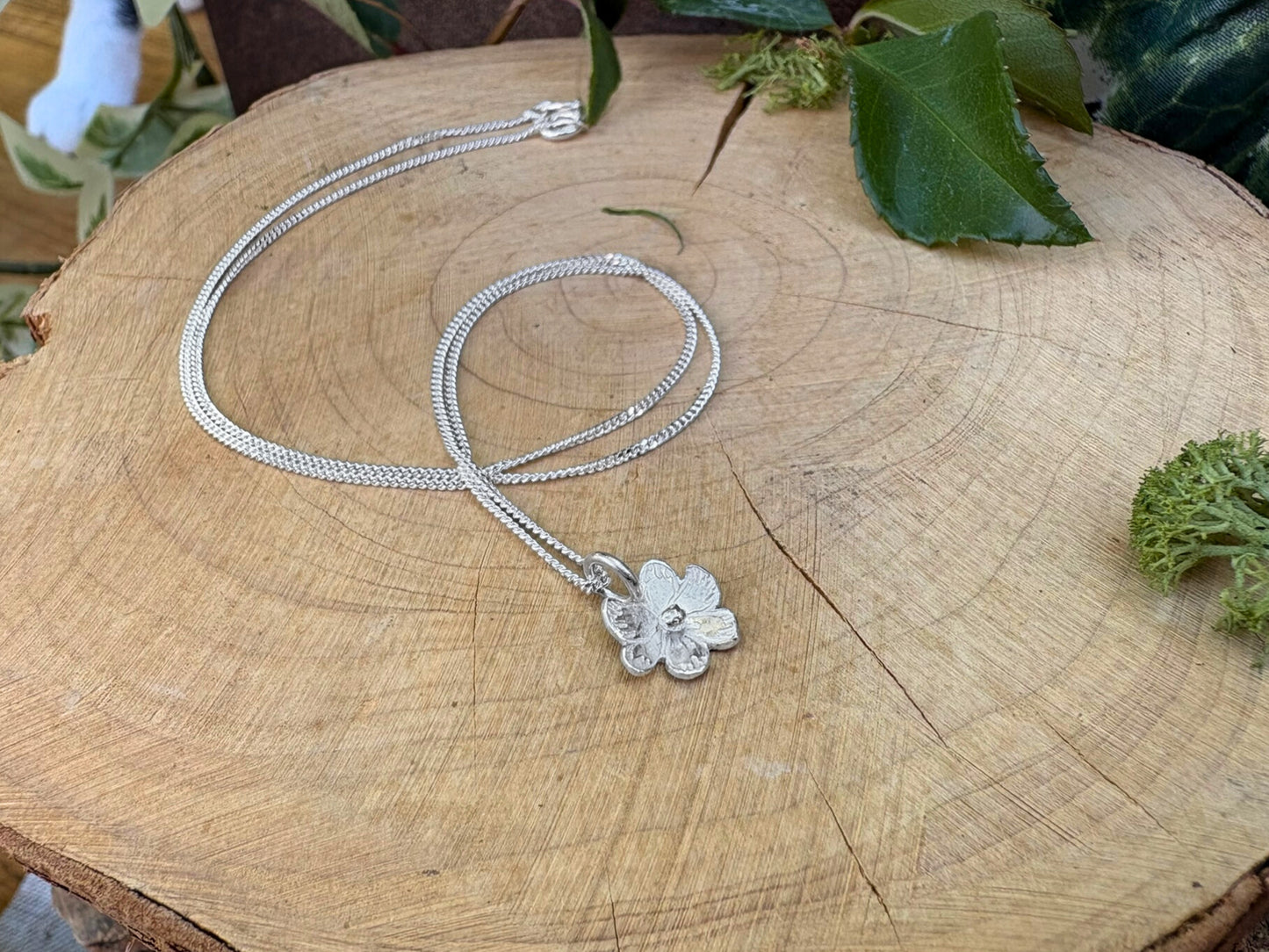 Silver Blossom Necklace by Curious Magpie Jewellery