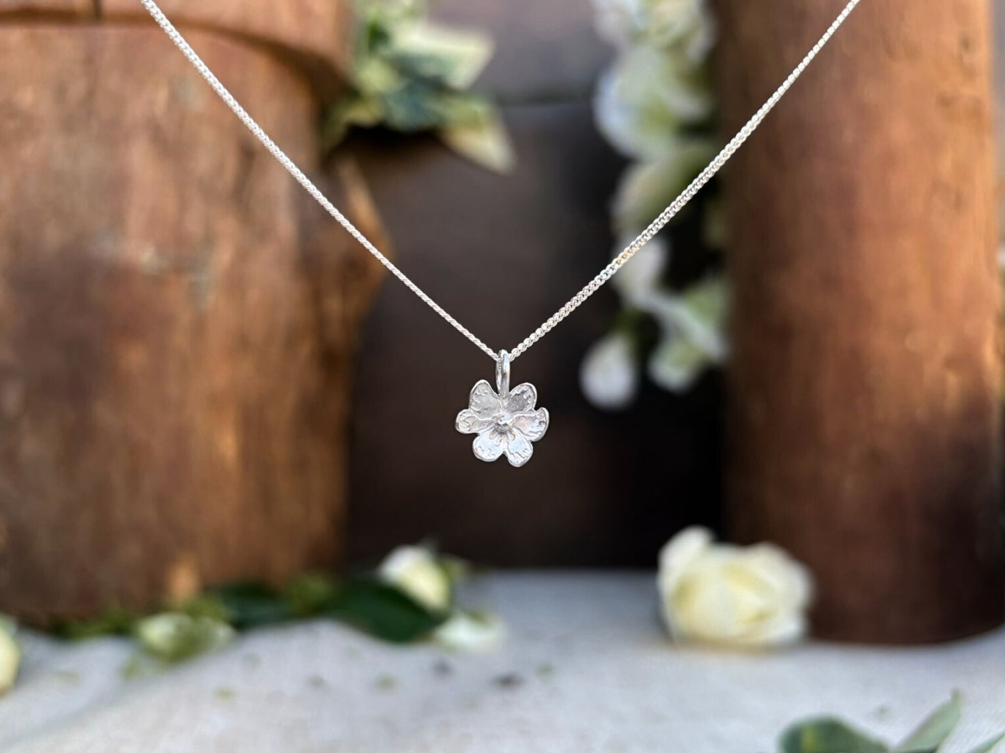 Silver Blossom Necklace by Curious Magpie Jewellery