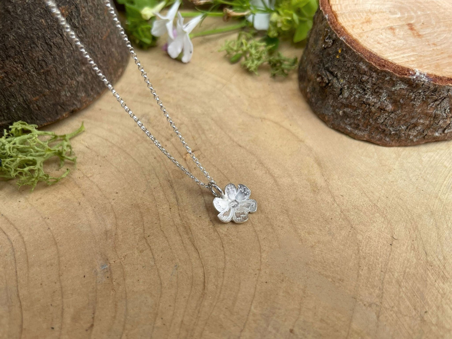 Silver Blossom Necklace by Curious Magpie Jewellery