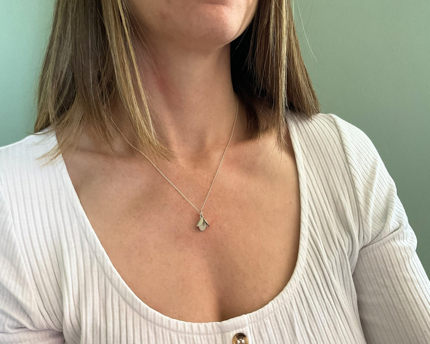 Silver Petals Necklace by Curious Magpie Jewellery