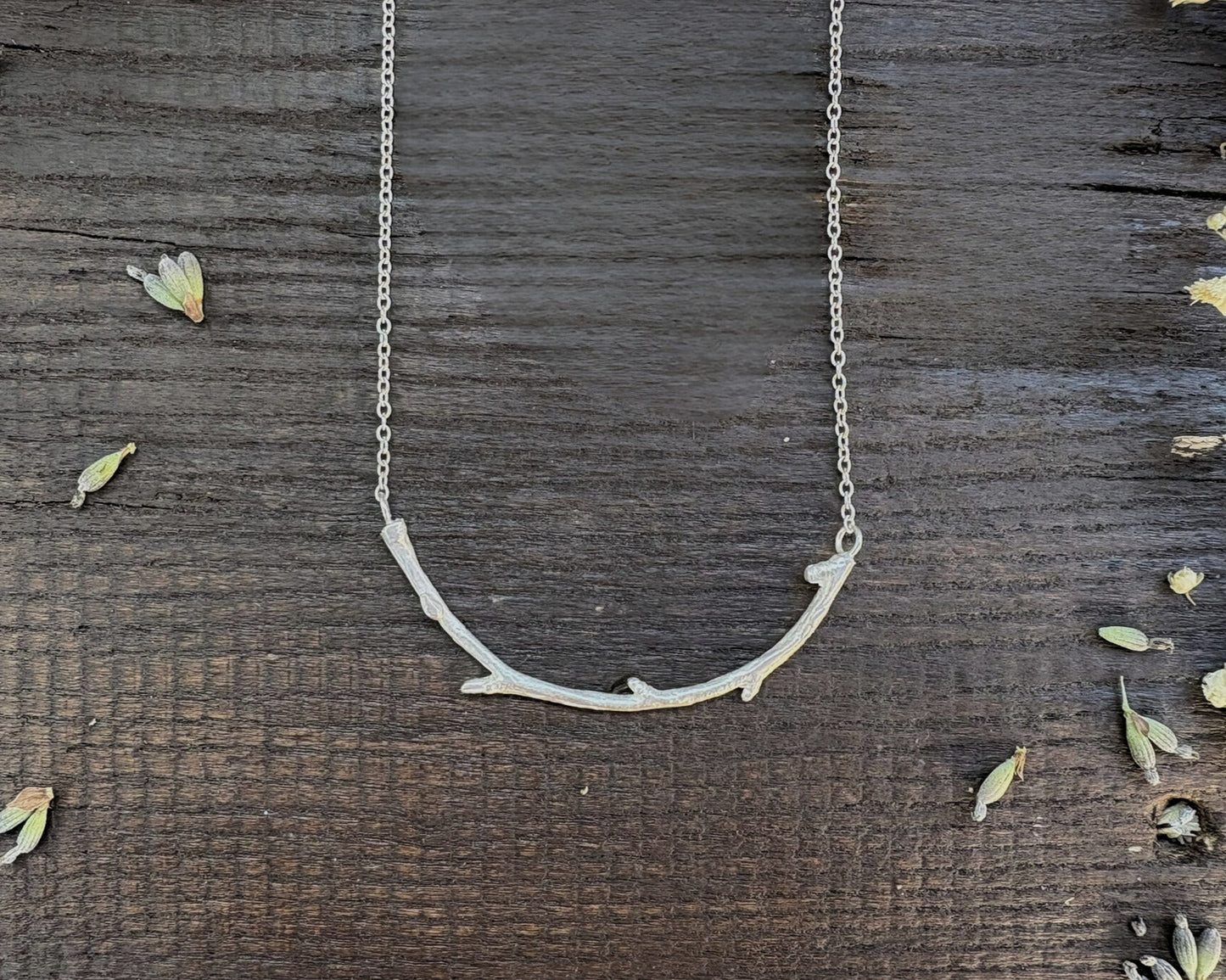 Silver Twig Necklace by Curious Magpie Jewellery