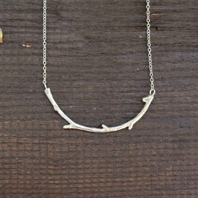Silver Twig Necklace by Curious Magpie Jewellery