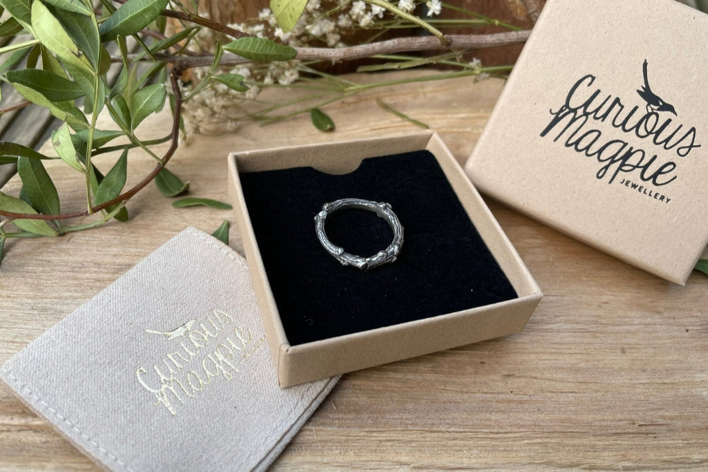 Silver Twig Ring by Curious Magpie Jewellery