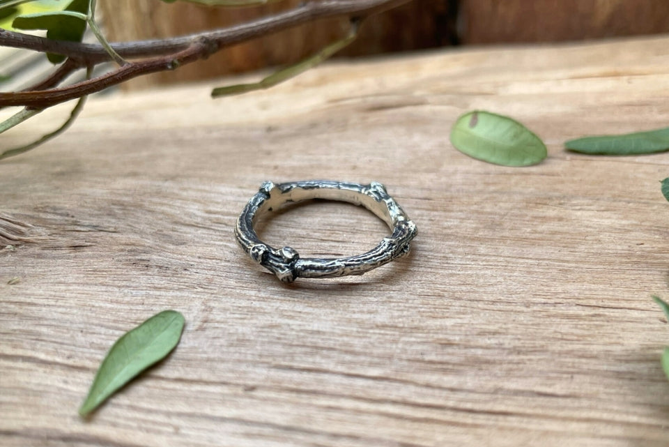 Silver Twig Ring by Curious Magpie Jewellery