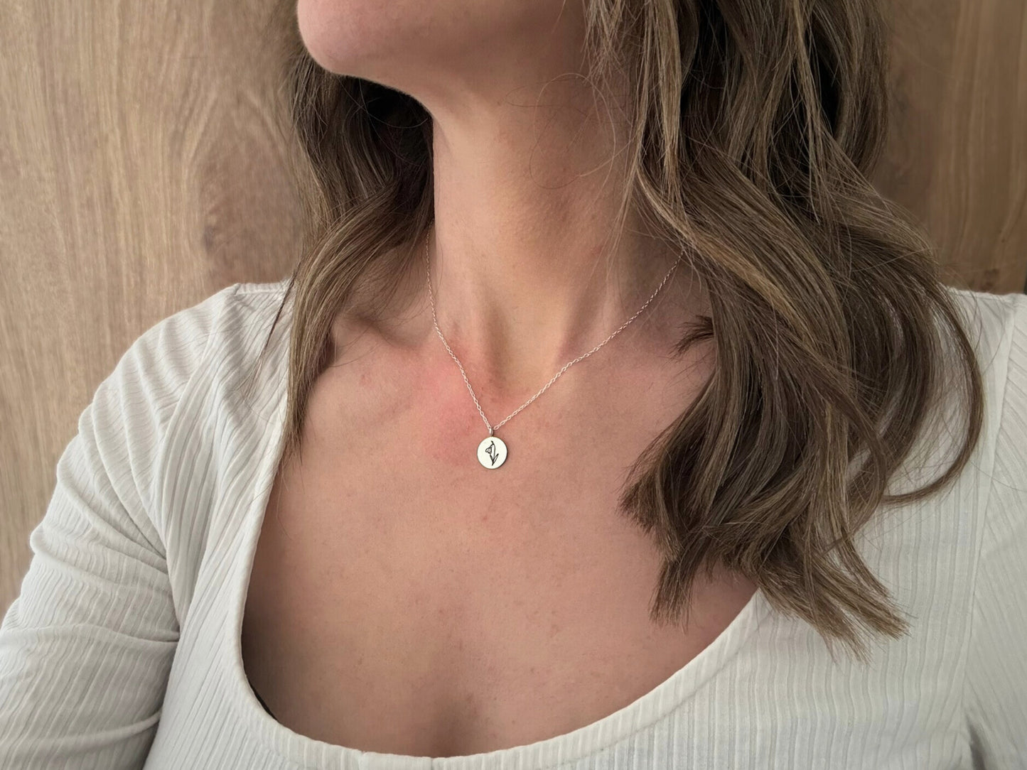 Silver birth flower necklace, April Birthday - Sweet pea by Curious Magpie Jewellery