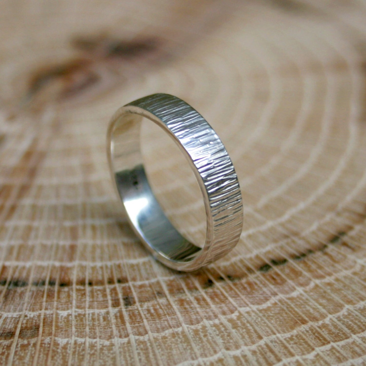 Silver Tree Bark Ring by Curious Magpie