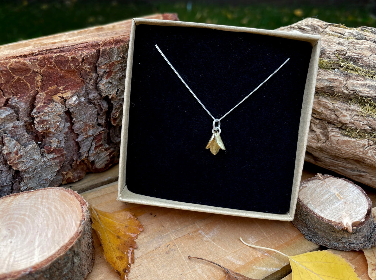 Brass Bluebell Necklace by Curious Magpie Jewellery