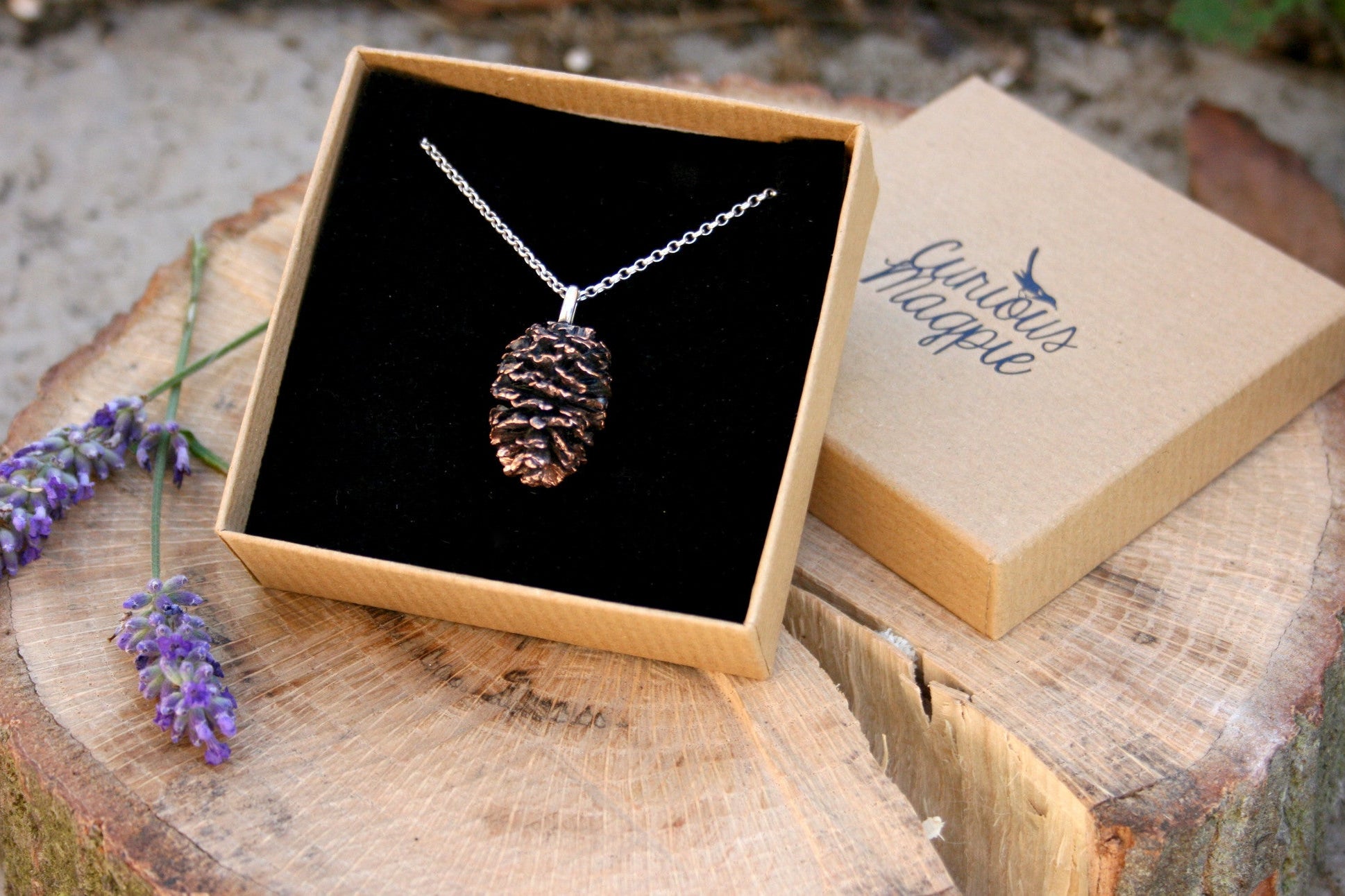 Chunky Copper Pinecone Necklace - Curious Magpie Jewellery - 3