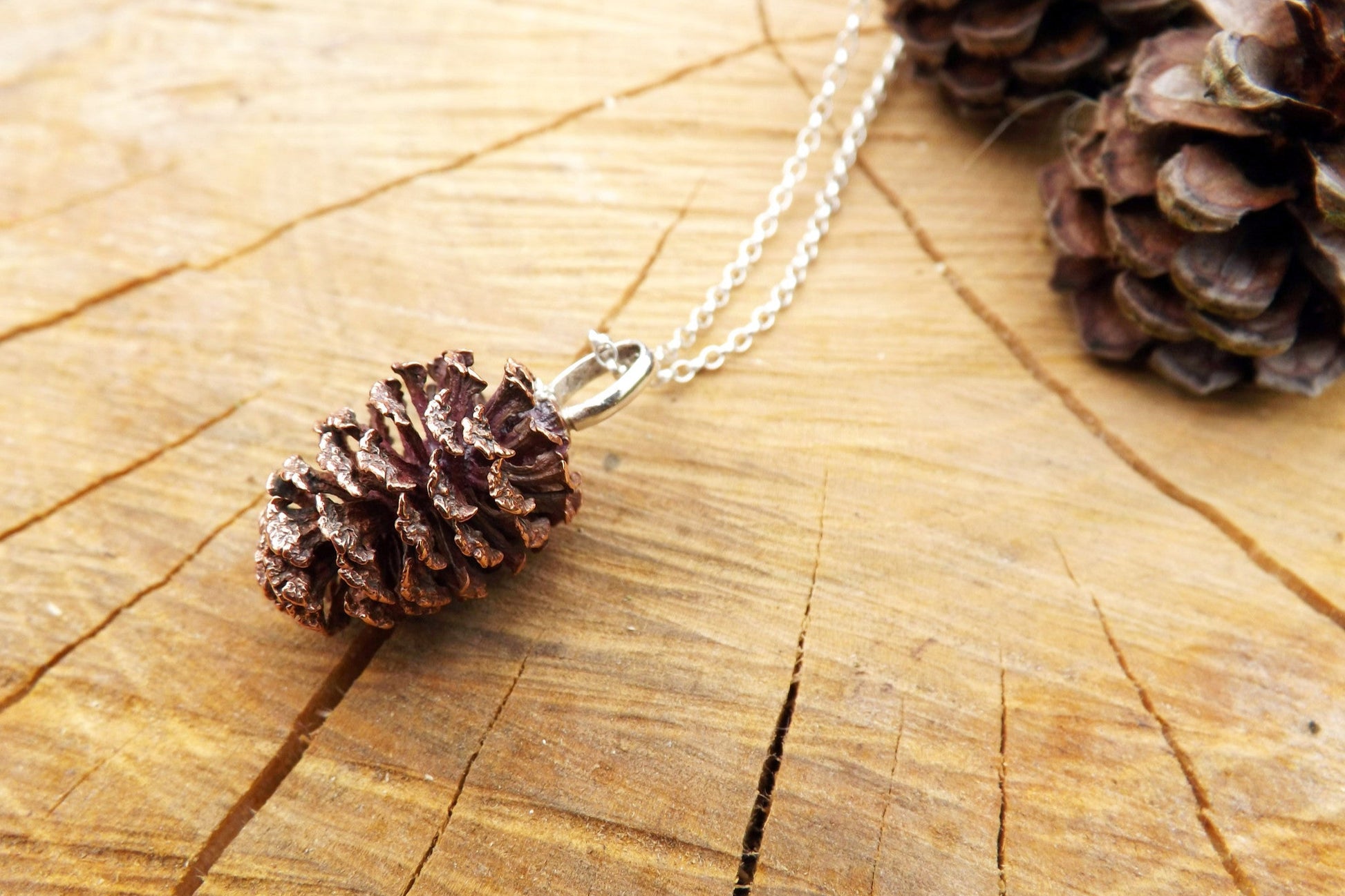 Chunky Copper Pinecone Necklace - Curious Magpie Jewellery - 2