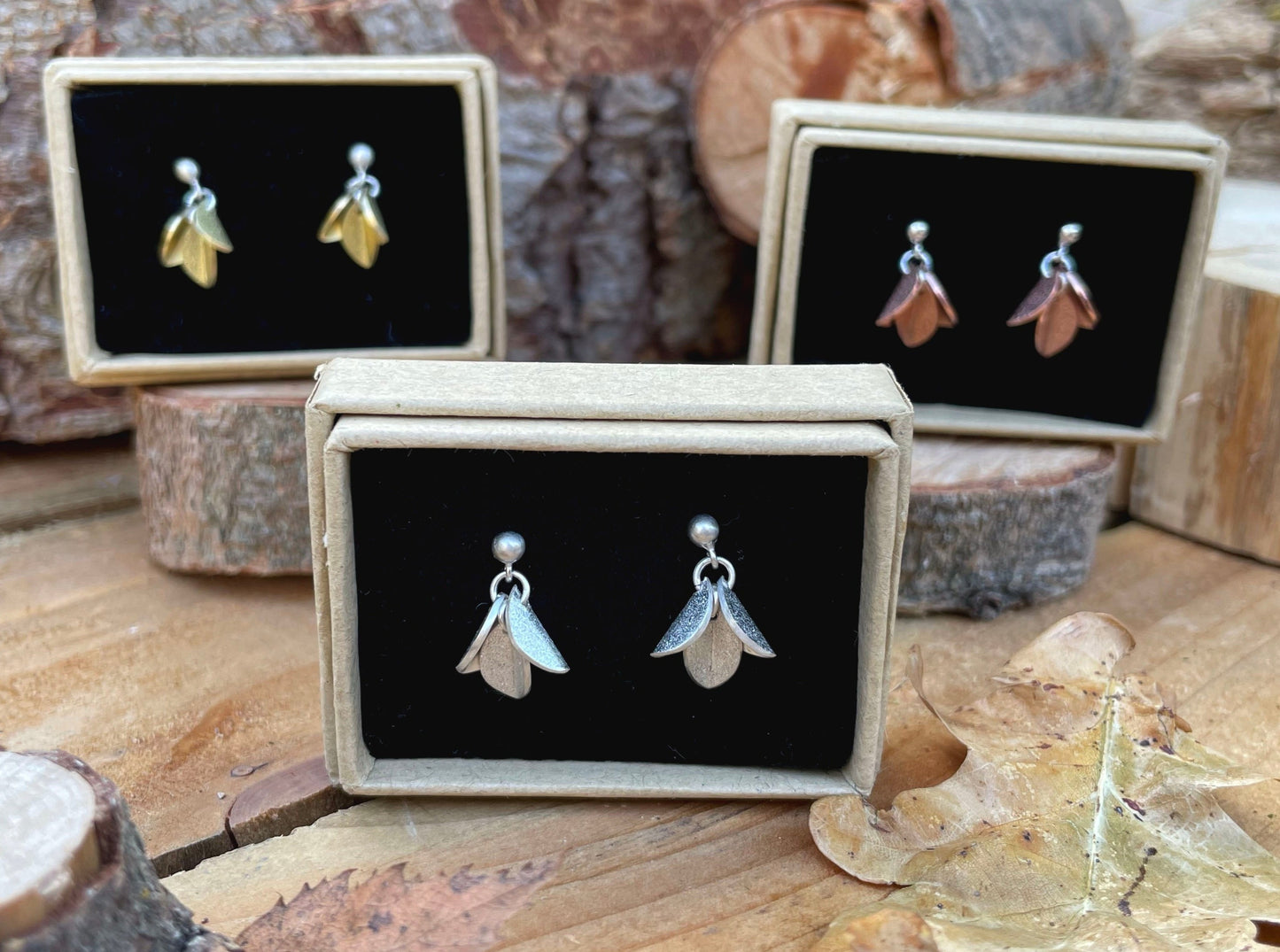 Brass Bluebell Earrings by Curious Magpie Jewellery
