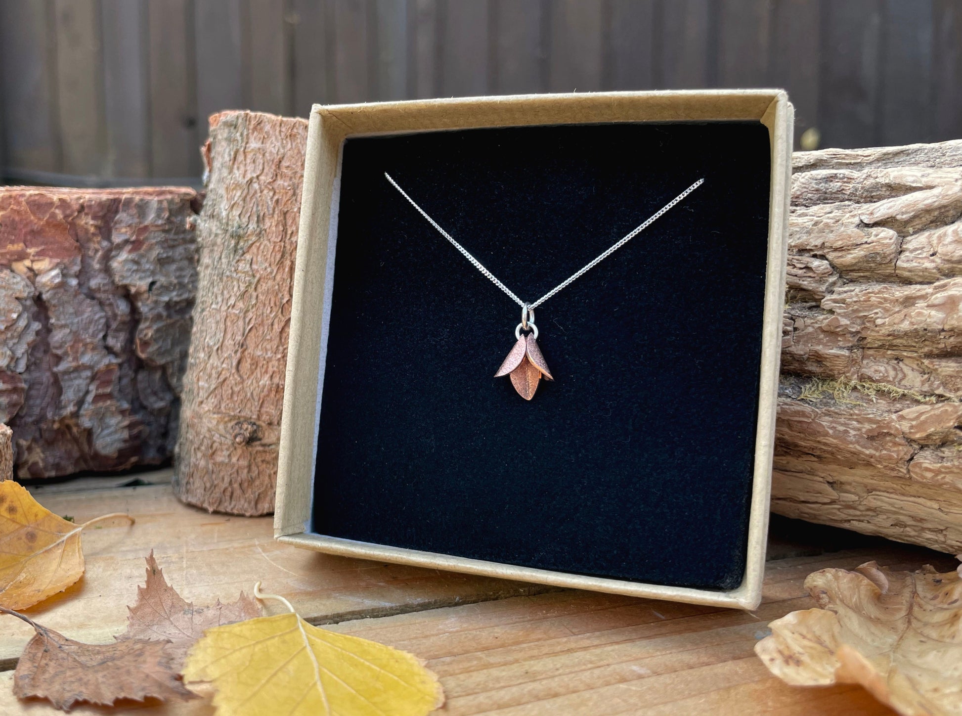 Copper Bluebell Necklace by Curious Magpie Jewellery