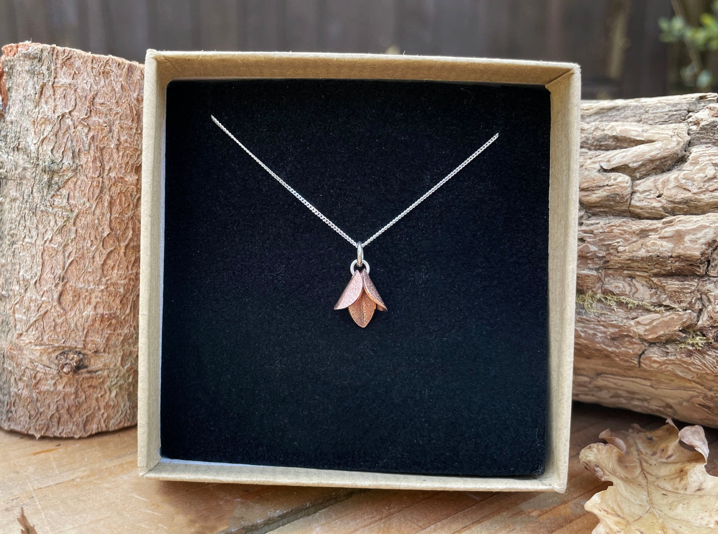 Copper Bluebell Necklace by Curious Magpie Jewellery