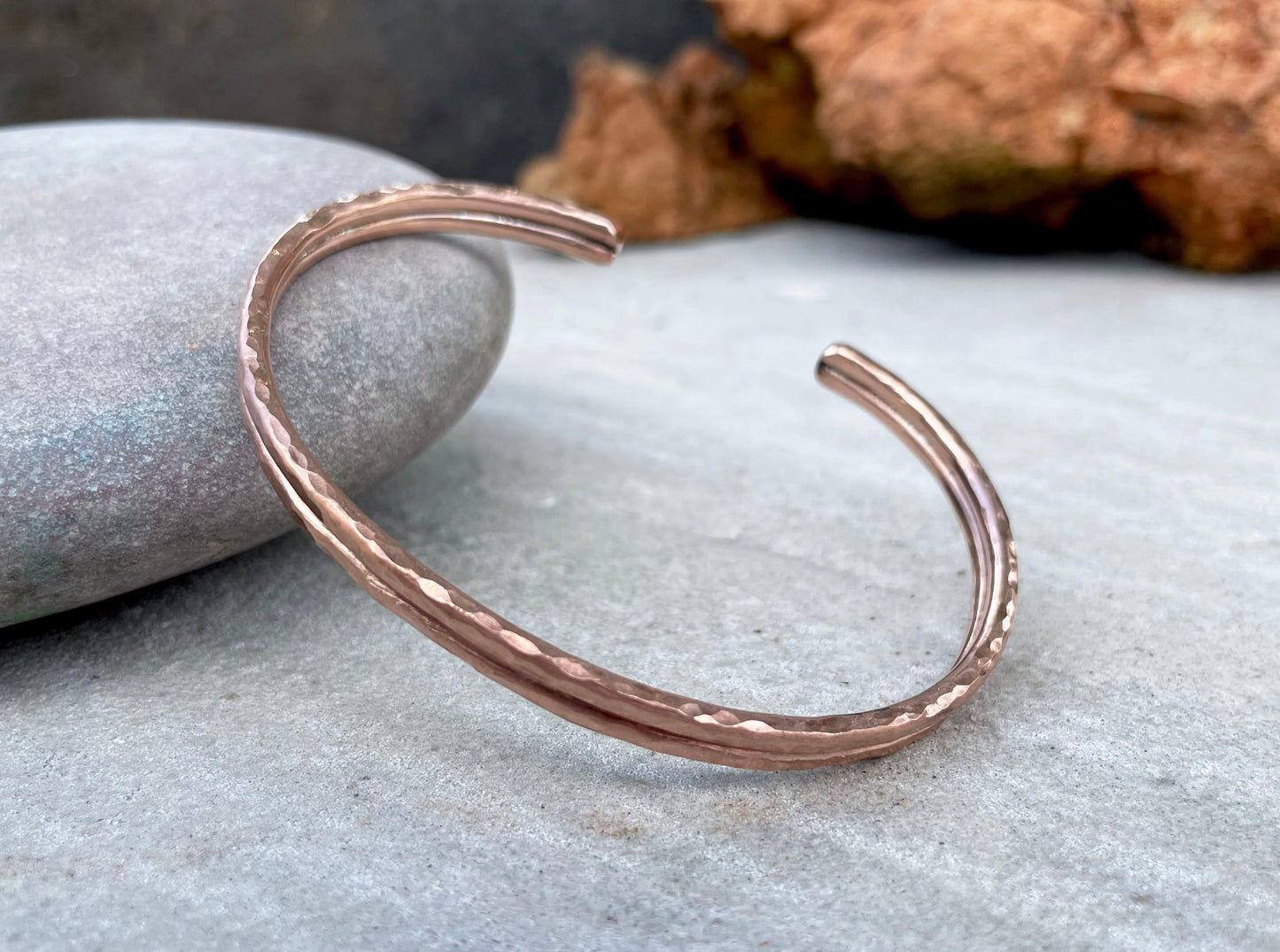 Copper Red Rock Cuff Bangle by Curious Magpie Jewellery