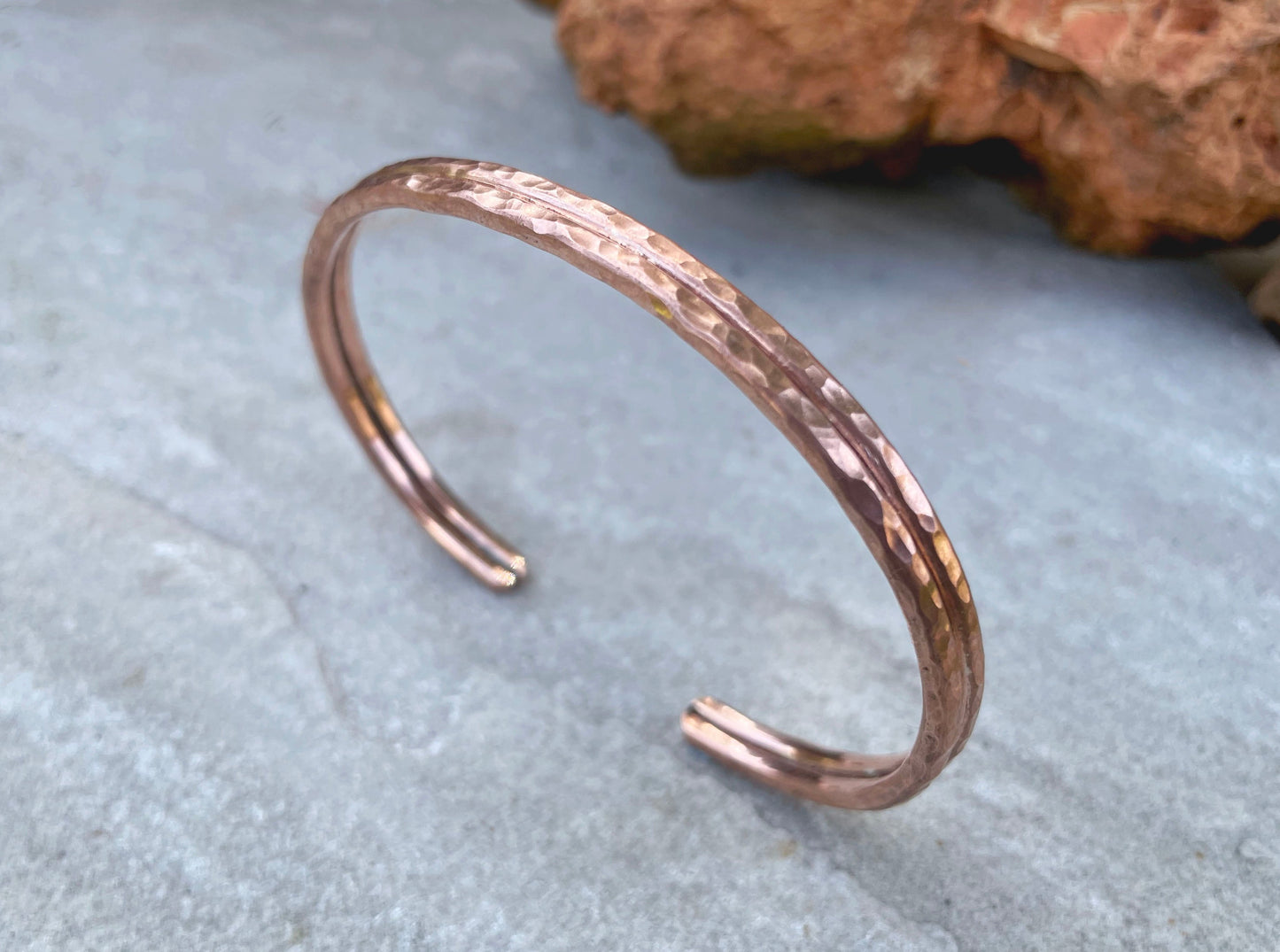 Copper Red Rock Cuff Bangle by Curious Magpie Jewellery