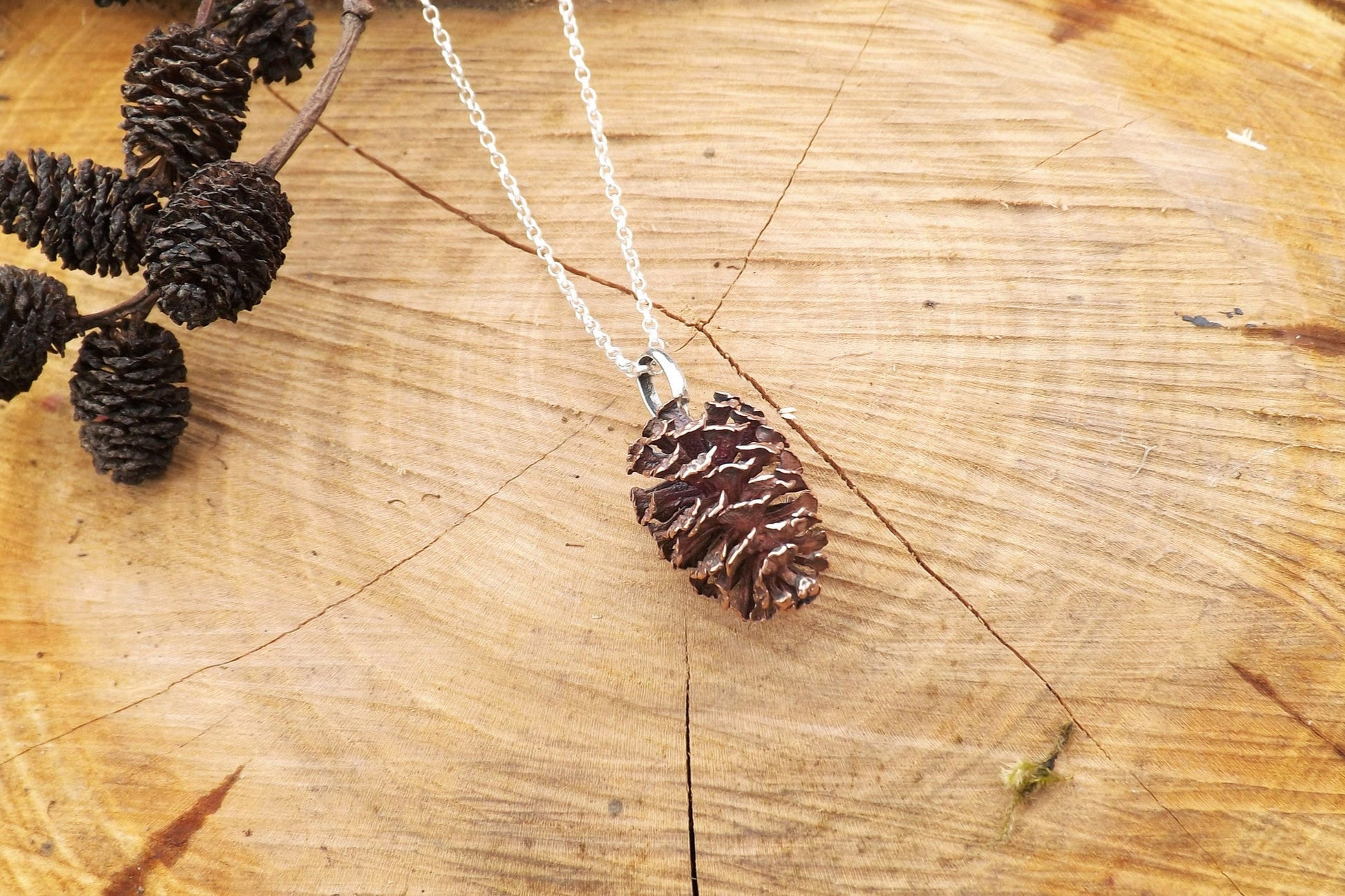 Chunky Copper Pinecone Necklace - Curious Magpie Jewellery - 5
