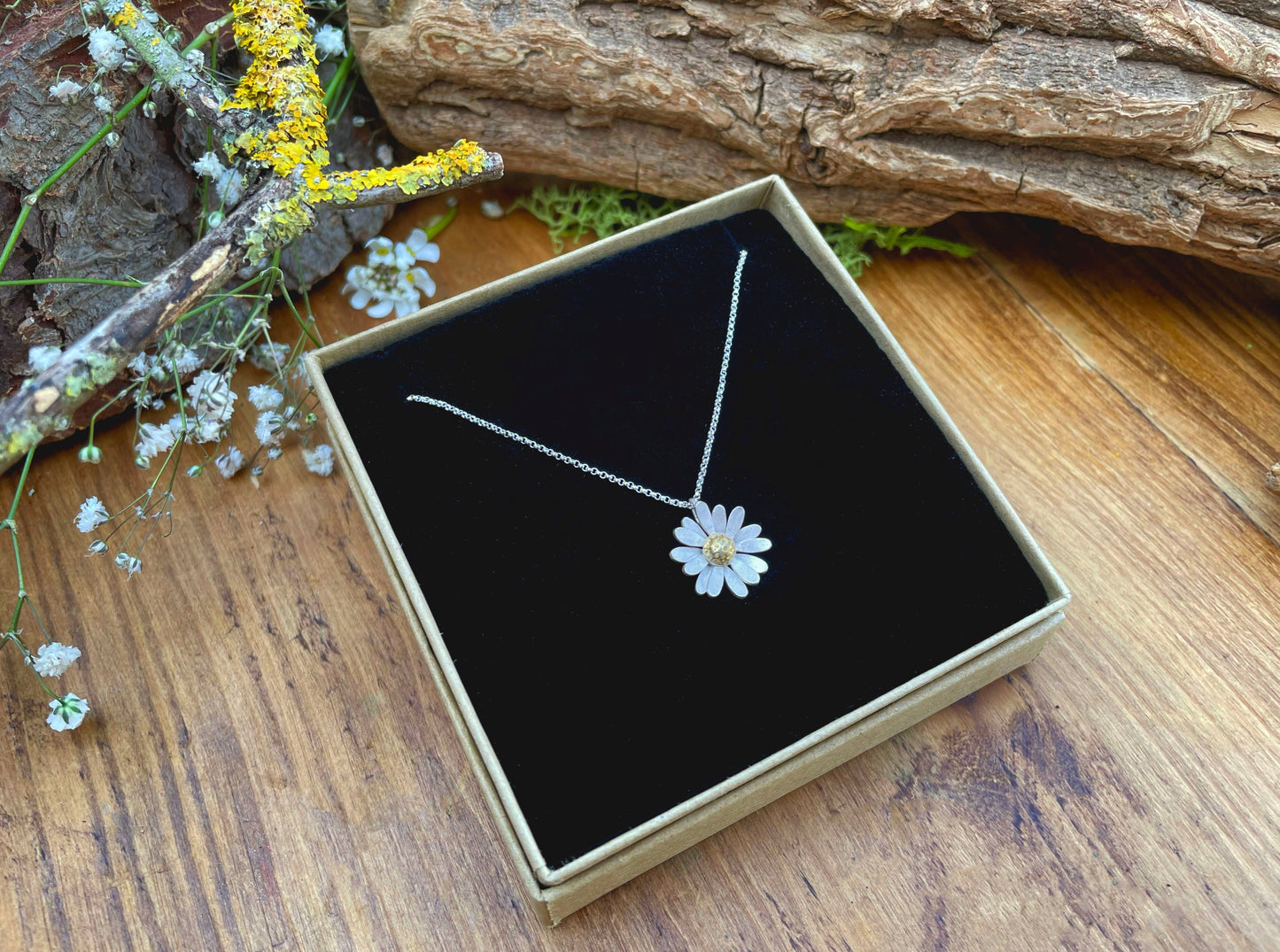 Gold & Silver Daisy Necklace by Curious Magpie Jewellery