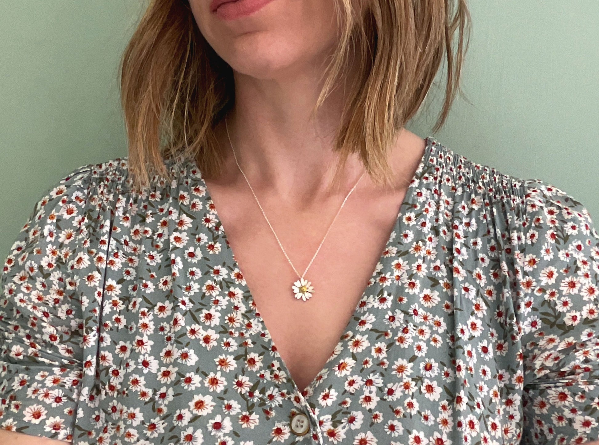 Gold & Silver Daisy Necklace by Curious Magpie Jewellery