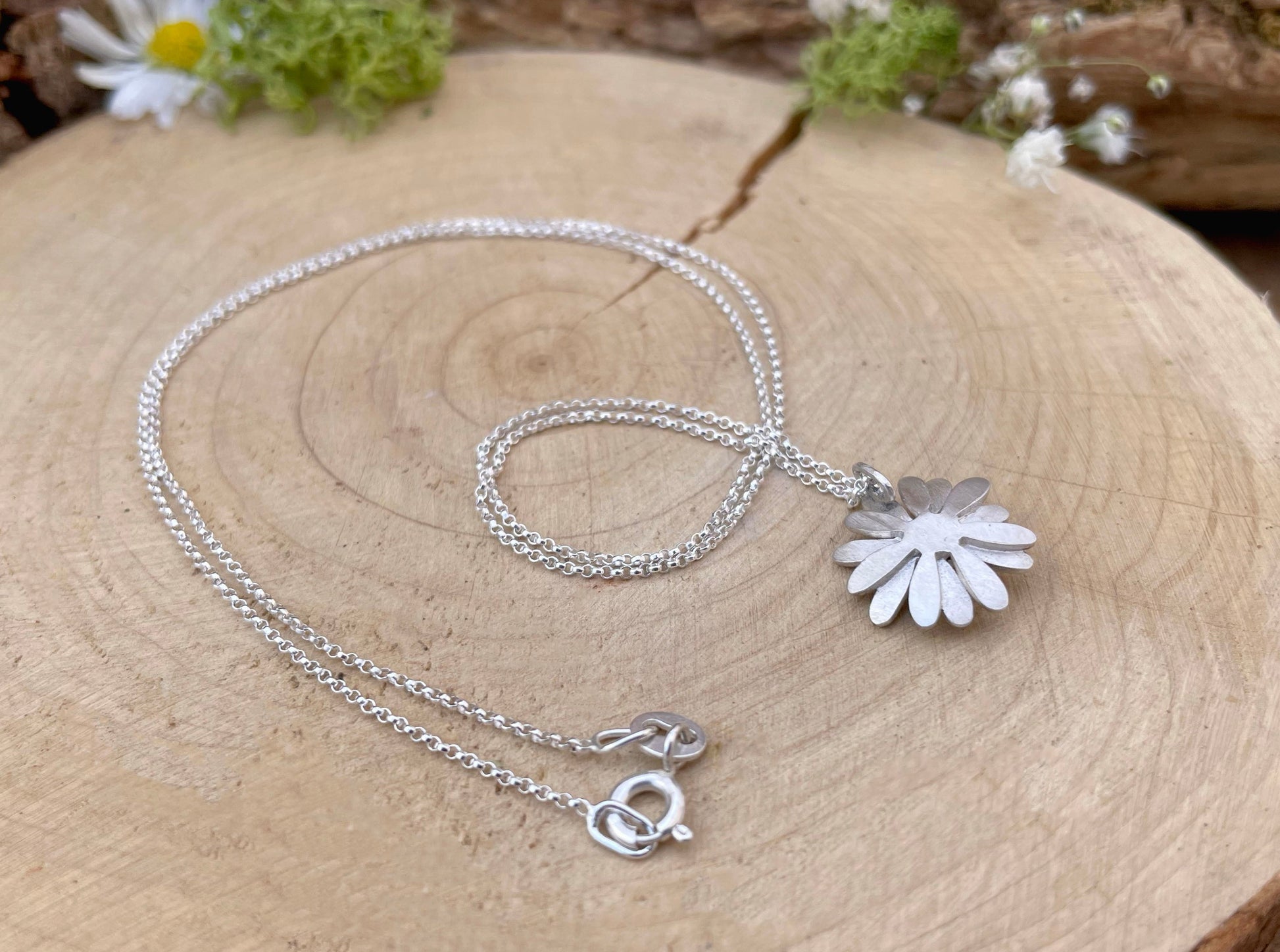 Gold & Silver Daisy Necklace by Curious Magpie Jewellery