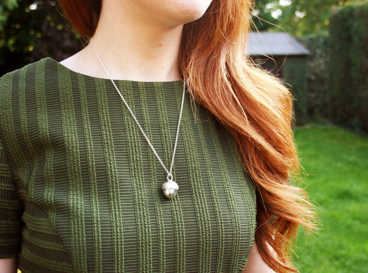 Chunky Silver Acorn Necklace by Curious Magpie Jewellery