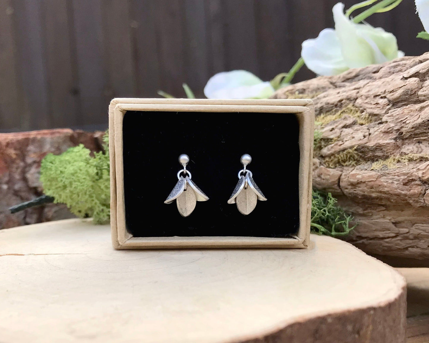 Silver Bluebell Earrings by Curious Magpie