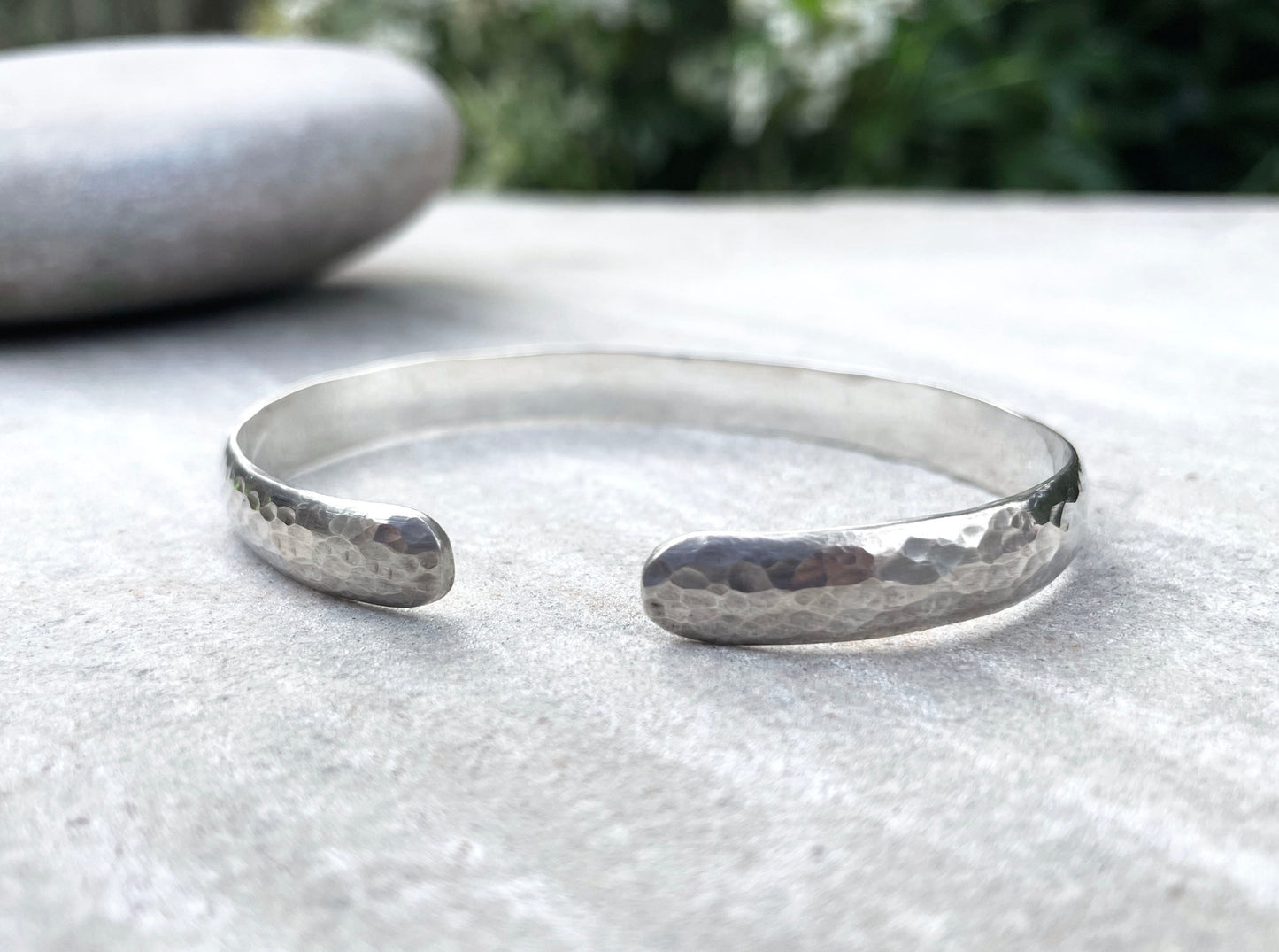 Silver Meteorite Cuff Bangle by Curious Magpie Jewellery