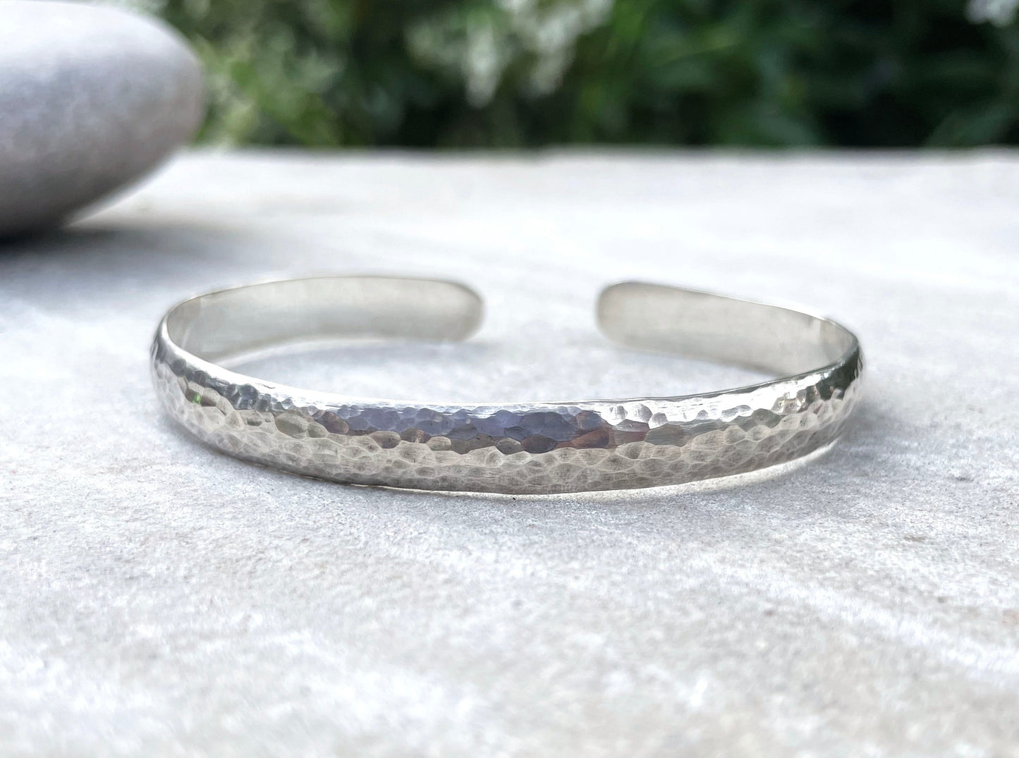 Silver Meteorite Cuff Bangle by Curious Magpie Jewellery