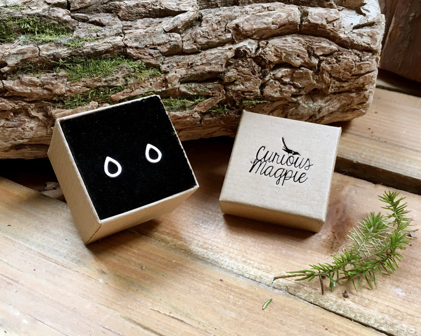Silver Dewdrop Earrings by Curious Magpie Jewellery