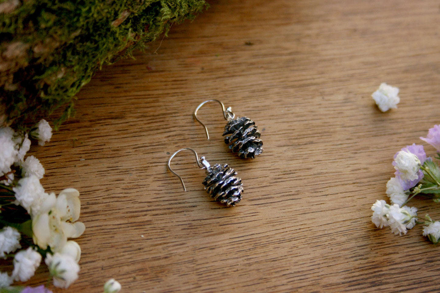 Silver Pinecone Earrings - Curious Magpie Jewellery - 3