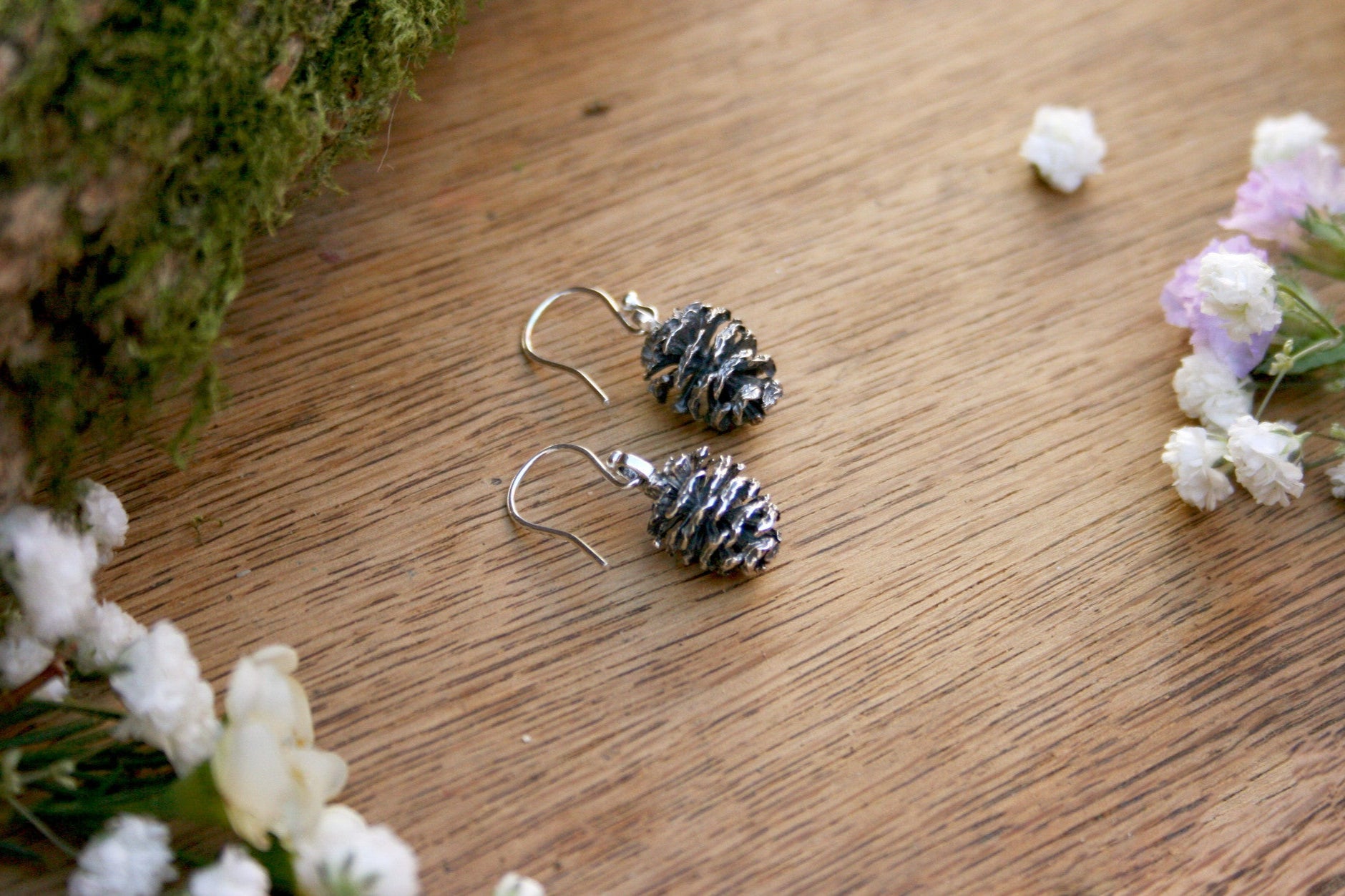 Silver Pinecone Earrings - Curious Magpie Jewellery - 2