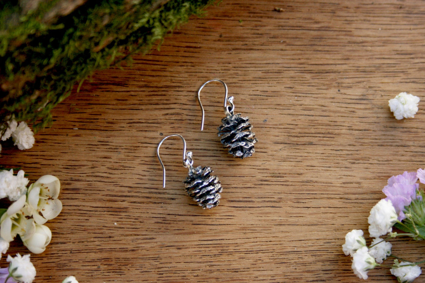 Silver Pinecone Earrings - Curious Magpie Jewellery - 4