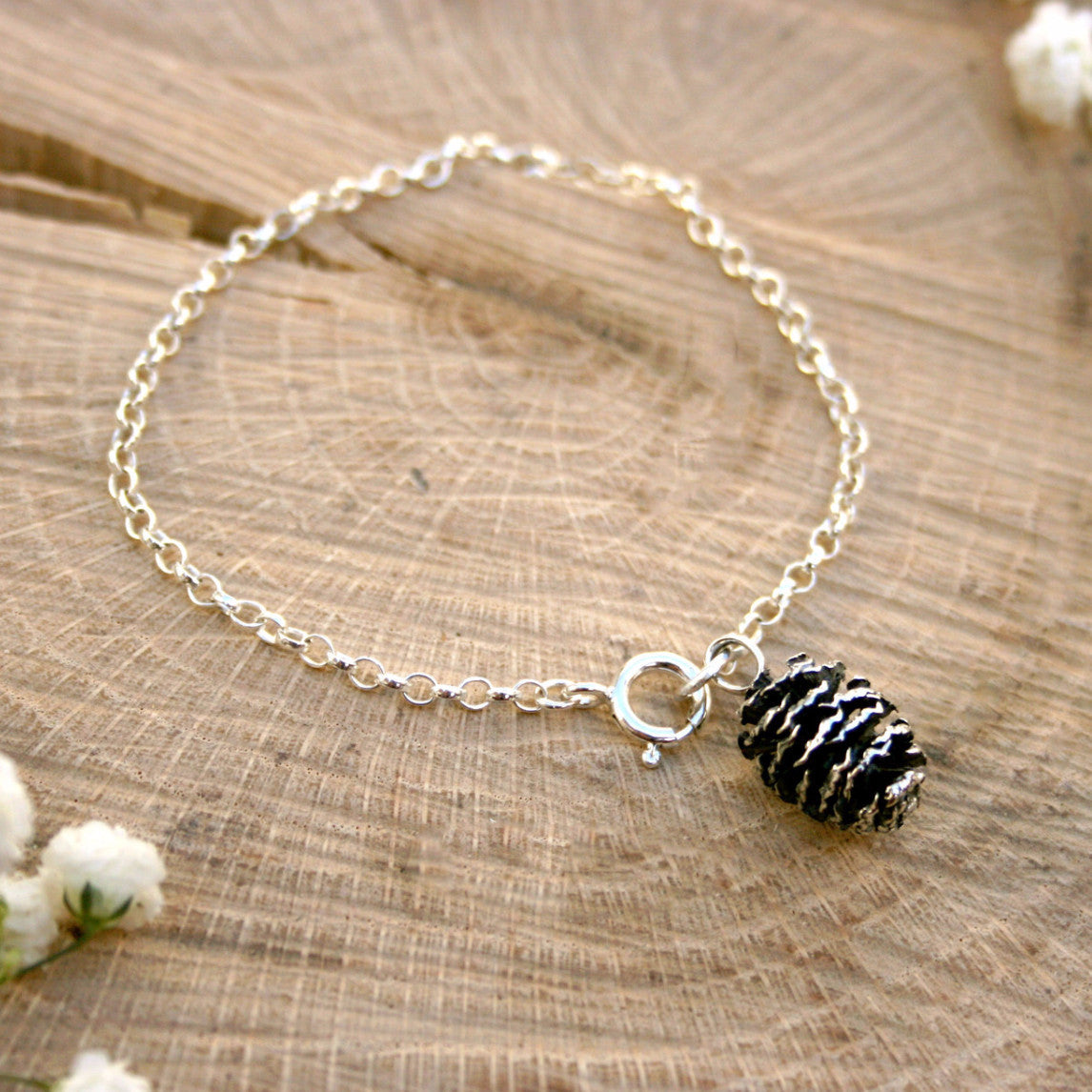 Sterling silver sales pinecone necklace
