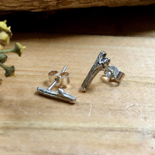 Silver Twig Earrings by Curious Magpie Jewellery