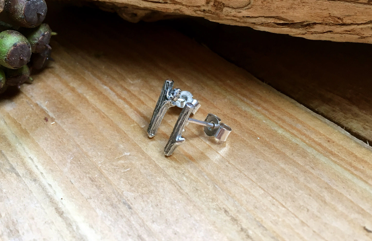 Silver Twig Earrings by Curious Magpie Jewellery